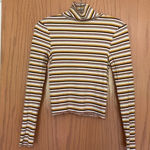 Sky and Sparrow Ribbed Turtleneck Top